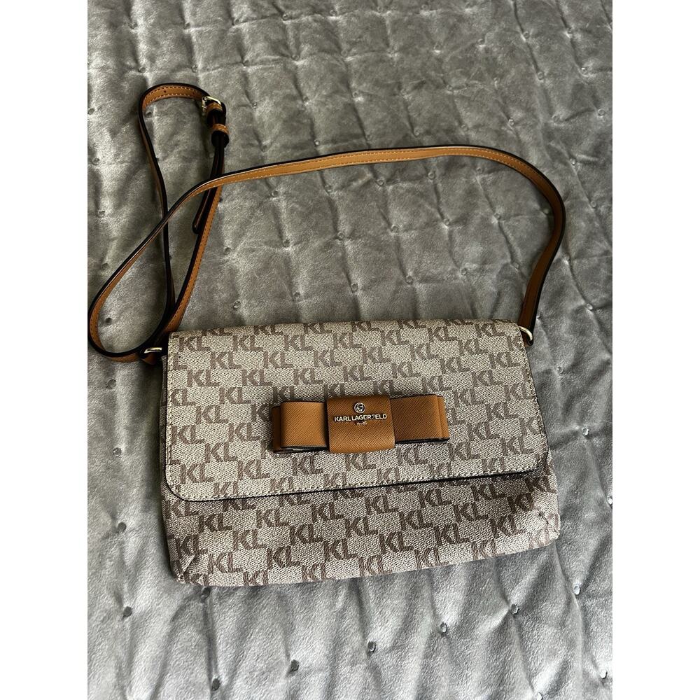 karl lagerfeld logo crossbody bag